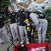Michigan senior quarterback Denard Robinson poses with a young fan while on a team outing at Busch Gardens in Tampa, Fla. on Saturday, Dec. 29. Melanie Maxwell I AnnArbor.com